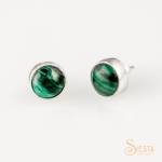 Malachite Earrings set in Sterling Silver - Posts